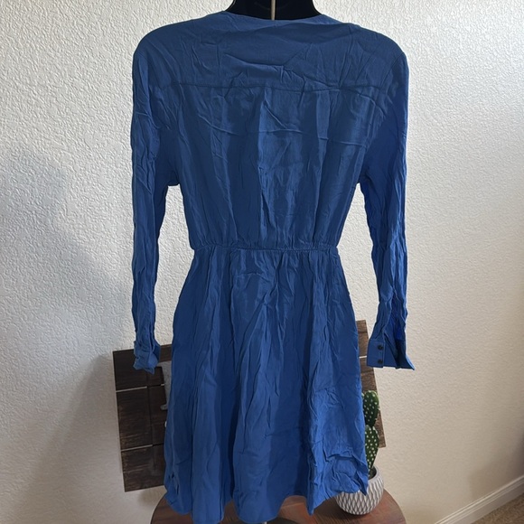 Maeve Blue Long Sleeve Wrap Mini Dress Size XXS - Picture 5 of 7